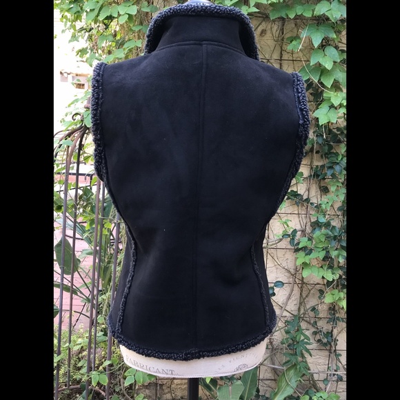 L.L. Bean Fleece Suede-Like Look Vest Sz S Reg - Picture 7 of 9